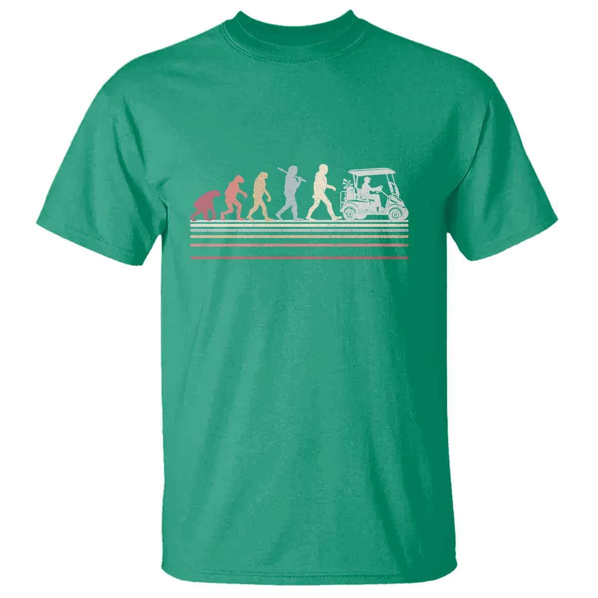 Funny Evolution Of Man To Golf Cart T Shirt Vintage Retro Golfing Sports History Gift for Golfers Dads