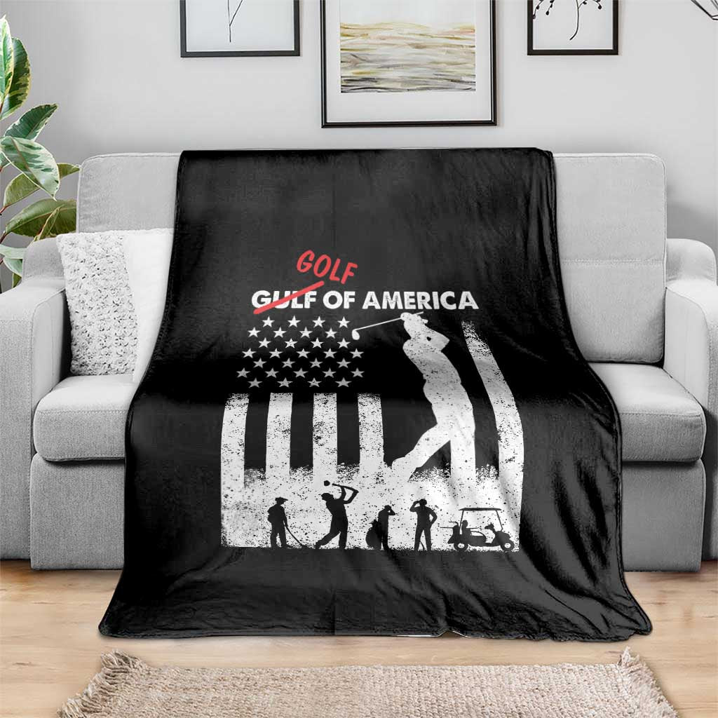 Golf Of America Patriotic USA Flag Throw Blanket Funny Golfing Pun American Sports Gift for Patriotic Golfers n Dads