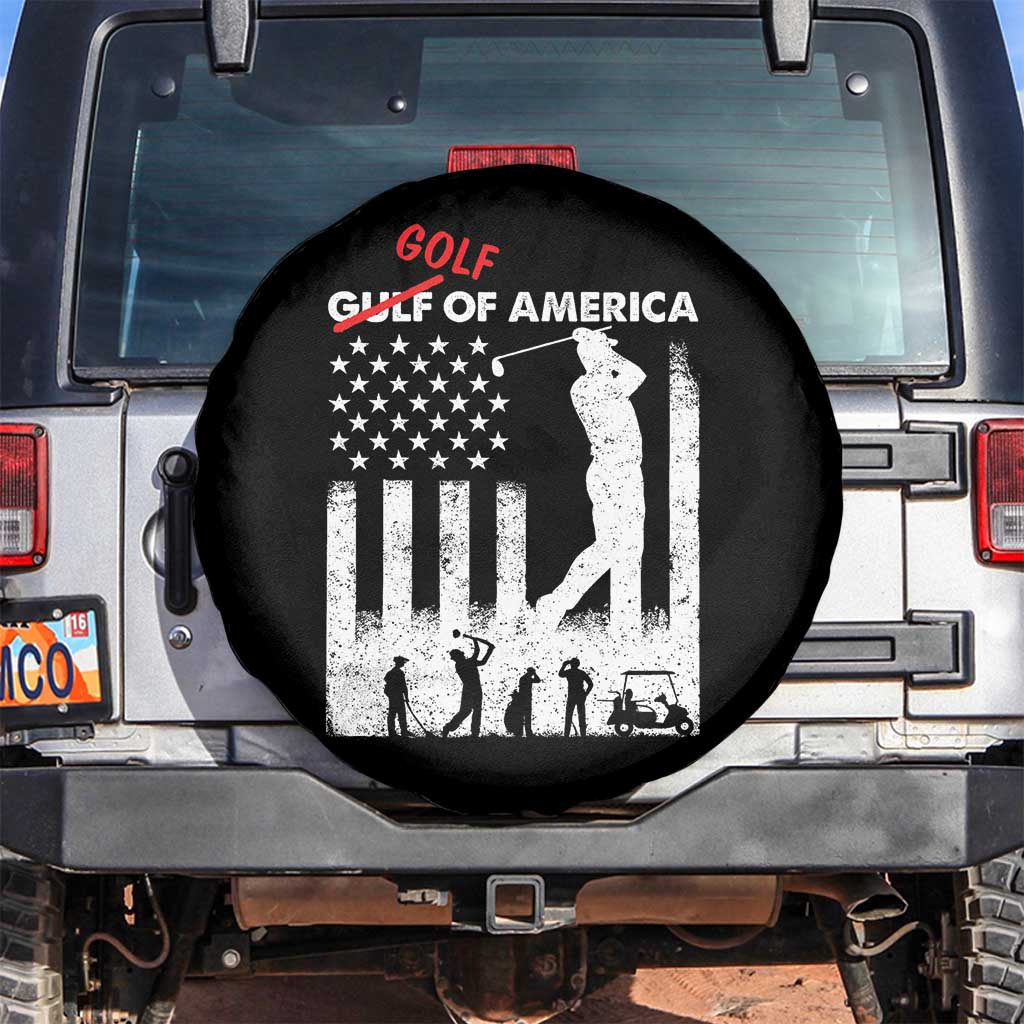 Golf Of America Patriotic USA Flag Spare Tire Cover Funny Golfing Pun American Sports Gift for Patriotic Golfers n Dads