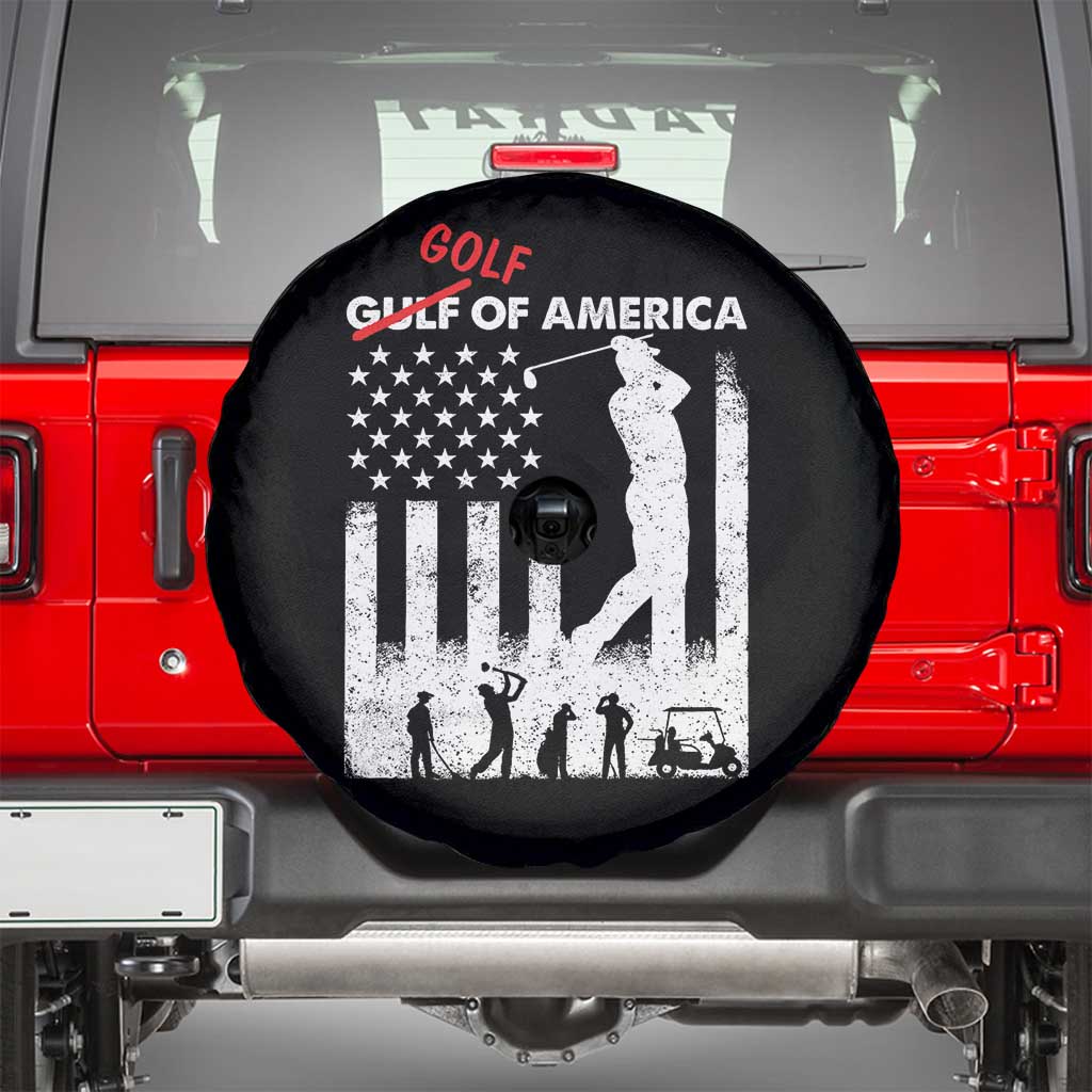 Golf Of America Patriotic USA Flag Spare Tire Cover Funny Golfing Pun American Sports Gift for Patriotic Golfers n Dads