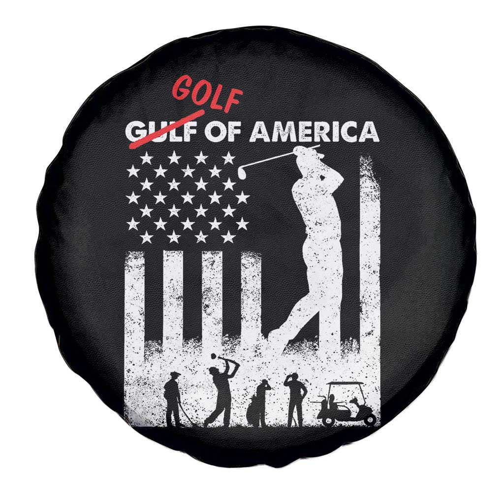 Golf Of America Patriotic USA Flag Spare Tire Cover Funny Golfing Pun American Sports Gift for Patriotic Golfers n Dads