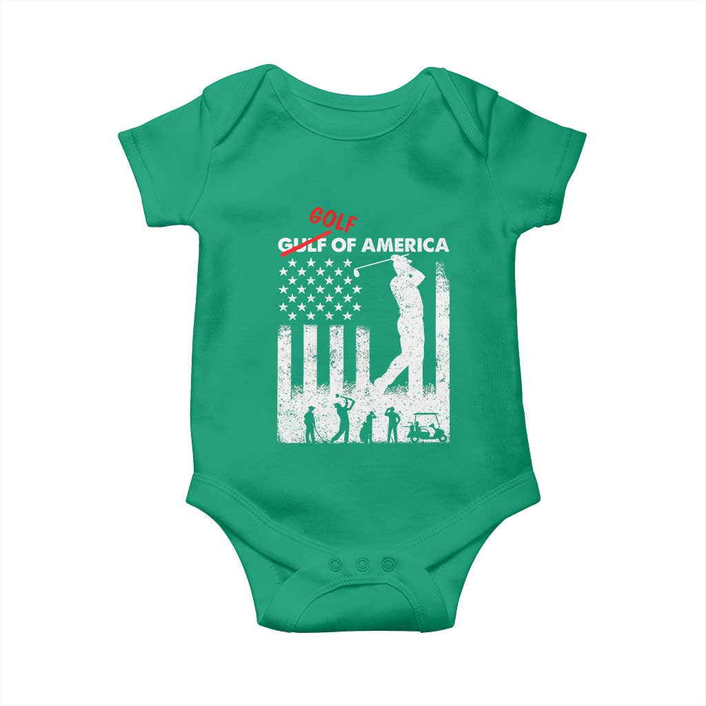 Golf Of America Patriotic USA Flag Baby Onesie Funny Golfing Pun American Sports Gift for Patriotic Golfers n Dads