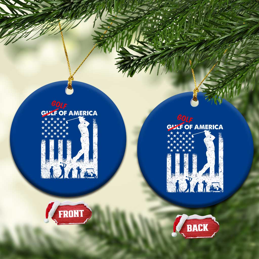Golf Of America Patriotic USA Flag Ceramic Ornament Funny Golfing Pun American Sports Gift for Patriotic Golfers n Dads