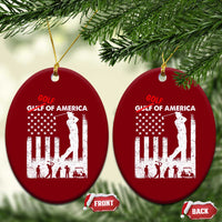 Golf Of America Patriotic USA Flag Ceramic Ornament Funny Golfing Pun American Sports Gift for Patriotic Golfers n Dads