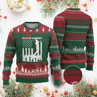 Golf Of America Patriotic USA Flag Ugly Christmas Sweater Funny Golfing Pun American Sports Gift for Patriotic Golfers n Dads