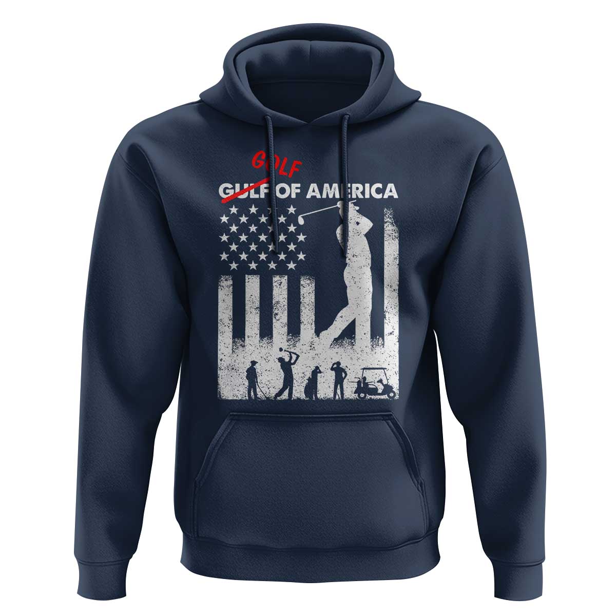 Golf Of America Patriotic USA Flag Hoodie Funny Golfing Pun American Sports Gift for Patriotic Golfers n Dads