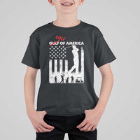 Golf Of America Patriotic USA Flag T Shirt For Kid Funny Golfing Pun American Sports Gift for Patriotic Golfers n Dads