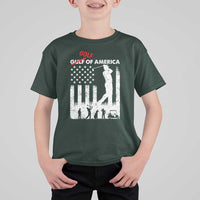 Golf Of America Patriotic USA Flag T Shirt For Kid Funny Golfing Pun American Sports Gift for Patriotic Golfers n Dads