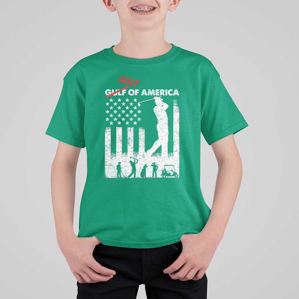 Golf Of America Patriotic USA Flag T Shirt For Kid Funny Golfing Pun American Sports Gift for Patriotic Golfers n Dads