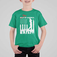 Golf Of America Patriotic USA Flag T Shirt For Kid Funny Golfing Pun American Sports Gift for Patriotic Golfers n Dads
