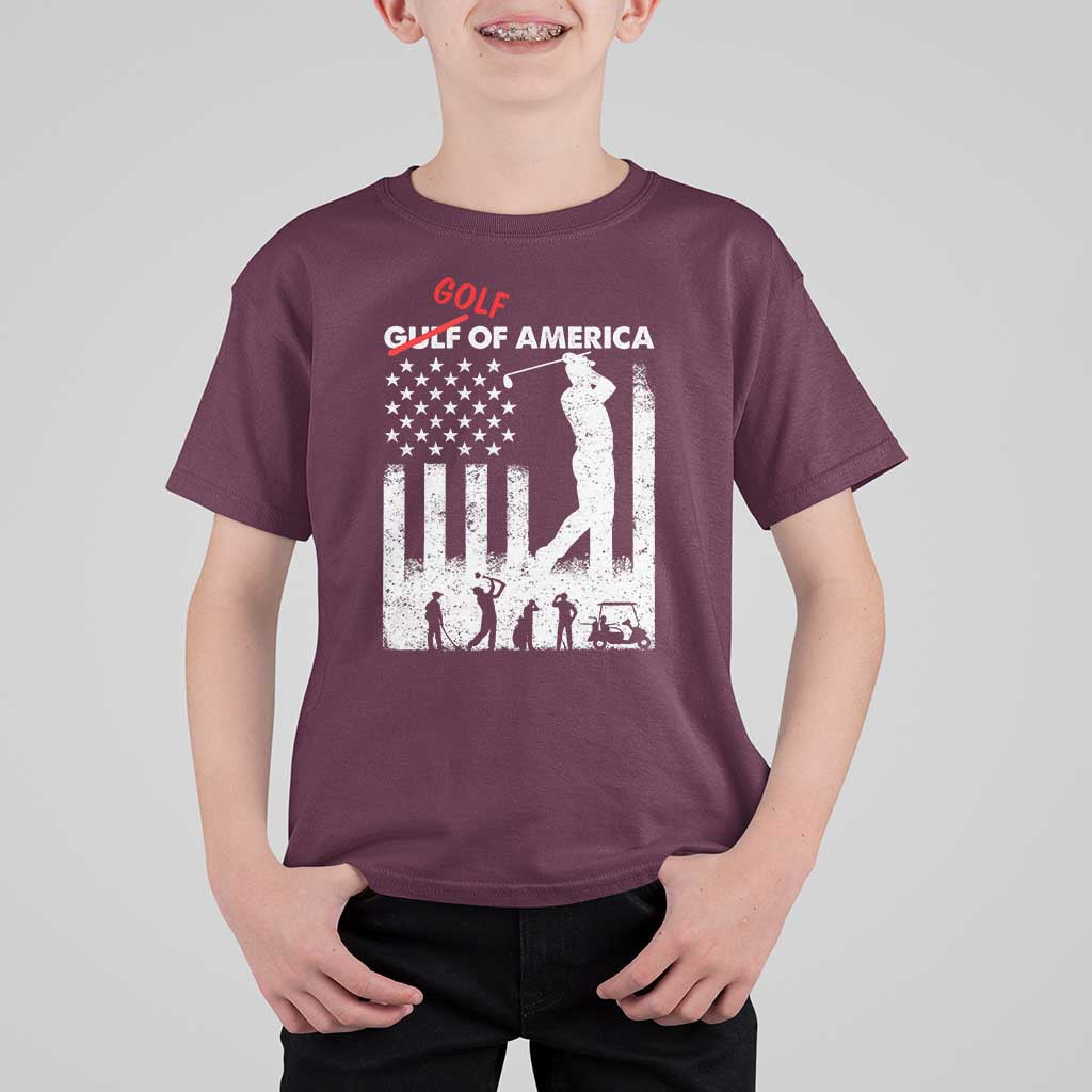 Golf Of America Patriotic USA Flag T Shirt For Kid Funny Golfing Pun American Sports Gift for Patriotic Golfers n Dads