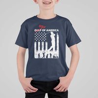 Golf Of America Patriotic USA Flag T Shirt For Kid Funny Golfing Pun American Sports Gift for Patriotic Golfers n Dads