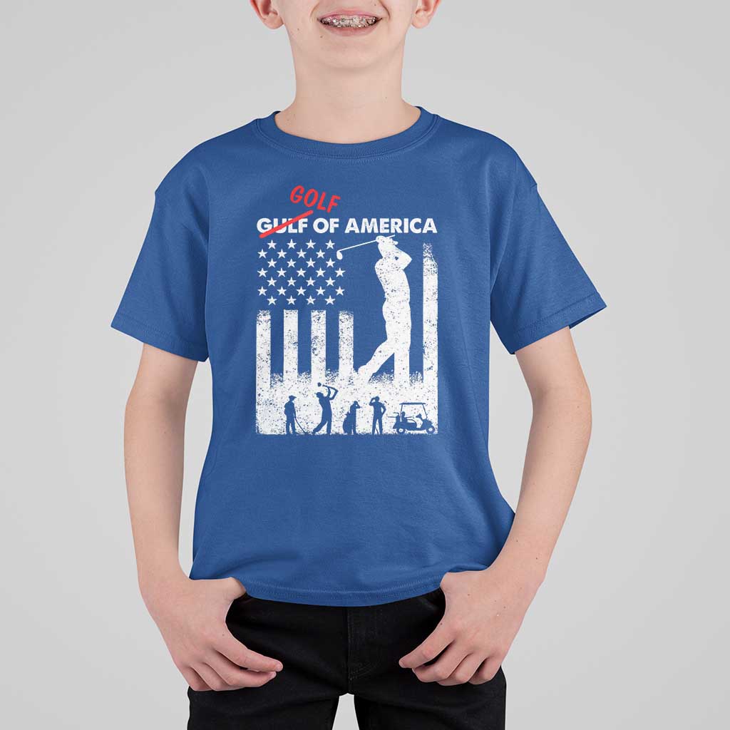 Golf Of America Patriotic USA Flag T Shirt For Kid Funny Golfing Pun American Sports Gift for Patriotic Golfers n Dads