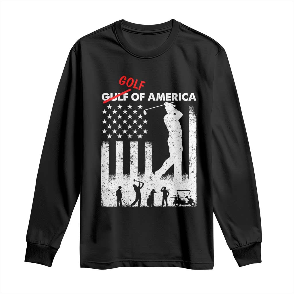 Golf Of America Patriotic USA Flag Long Sleeve Shirt Funny Golfing Pun American Sports Gift for Patriotic Golfers n Dads