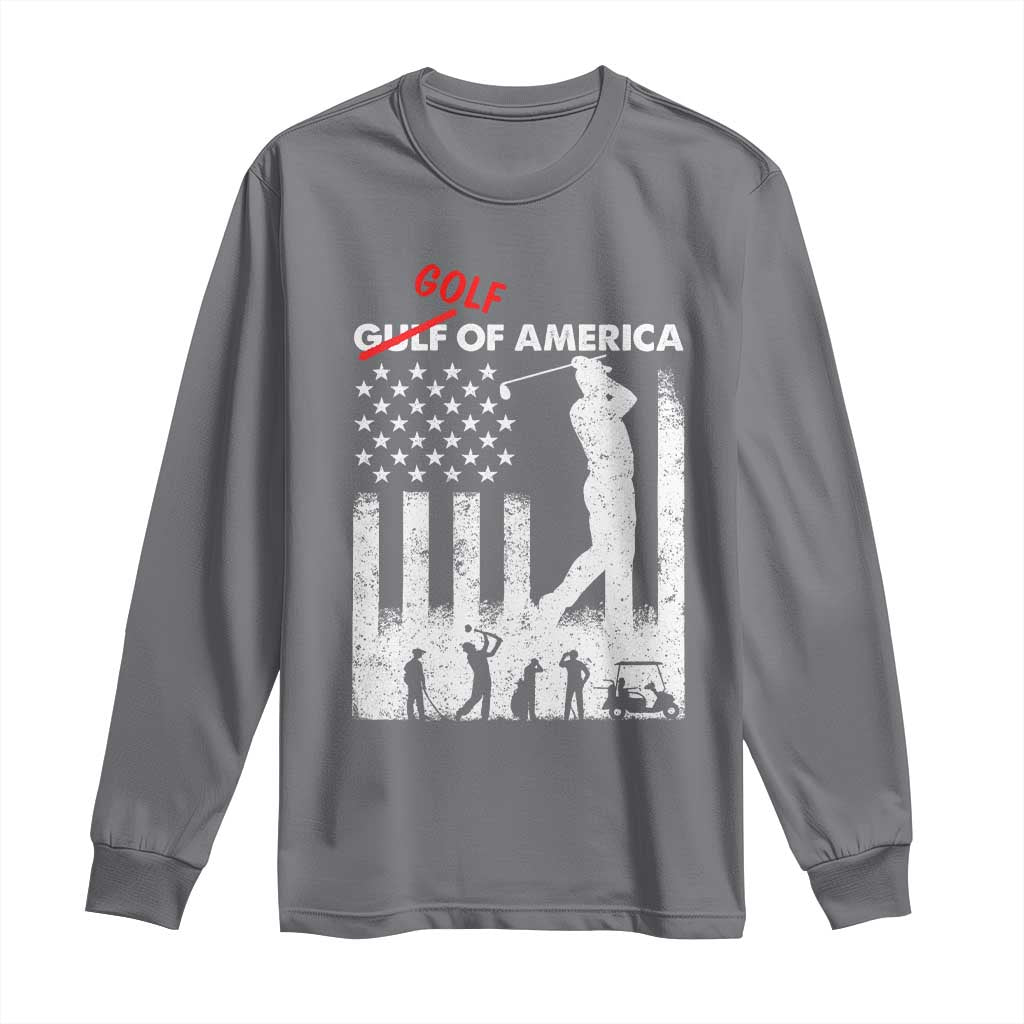 Golf Of America Patriotic USA Flag Long Sleeve Shirt Funny Golfing Pun American Sports Gift for Patriotic Golfers n Dads