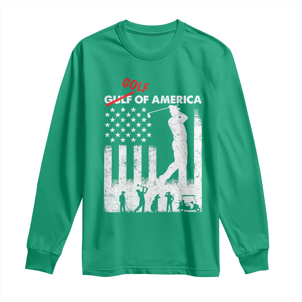 Golf Of America Patriotic USA Flag Long Sleeve Shirt Funny Golfing Pun American Sports Gift for Patriotic Golfers n Dads