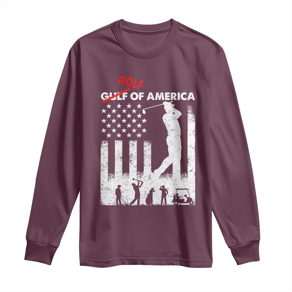 Golf Of America Patriotic USA Flag Long Sleeve Shirt Funny Golfing Pun American Sports Gift for Patriotic Golfers n Dads
