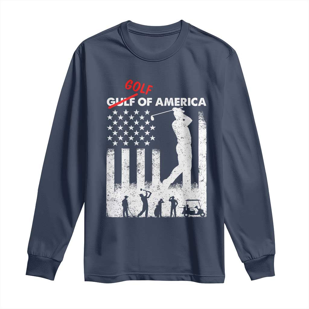 Golf Of America Patriotic USA Flag Long Sleeve Shirt Funny Golfing Pun American Sports Gift for Patriotic Golfers n Dads