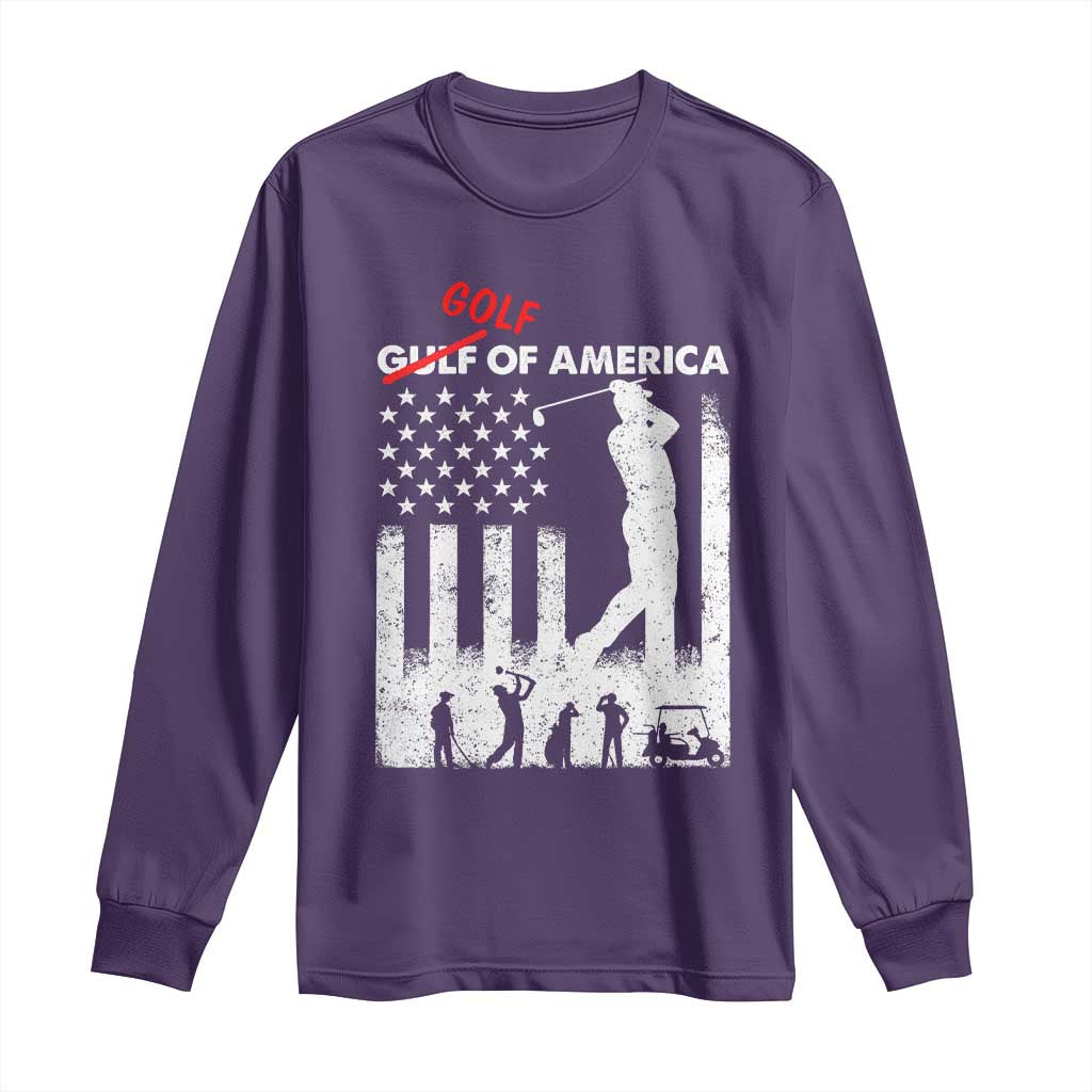 Golf Of America Patriotic USA Flag Long Sleeve Shirt Funny Golfing Pun American Sports Gift for Patriotic Golfers n Dads