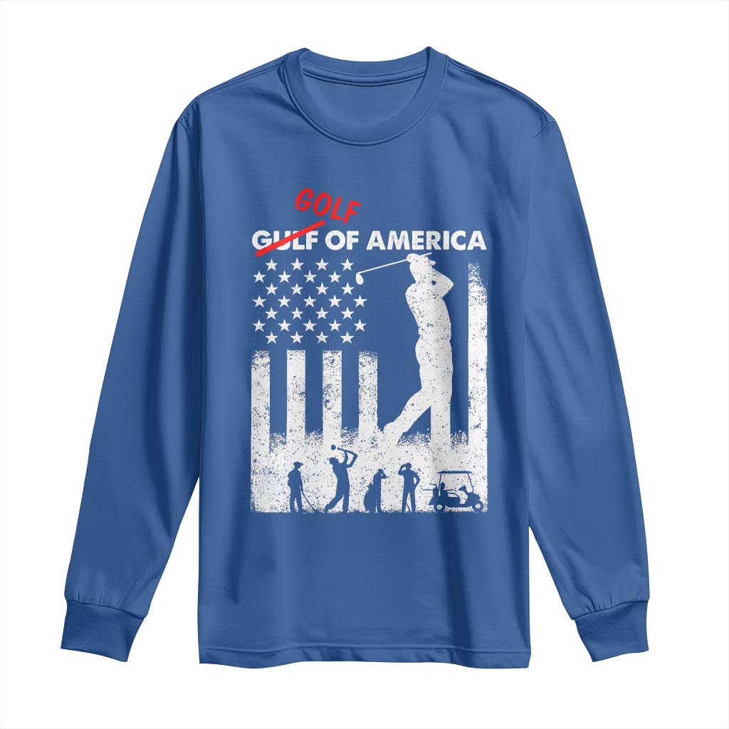 Golf Of America Patriotic USA Flag Long Sleeve Shirt Funny Golfing Pun American Sports Gift for Patriotic Golfers n Dads