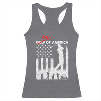 Golf Of America Patriotic USA Flag Racerback Tank Top Funny Golfing Pun American Sports Gift for Patriotic Golfers n Dads