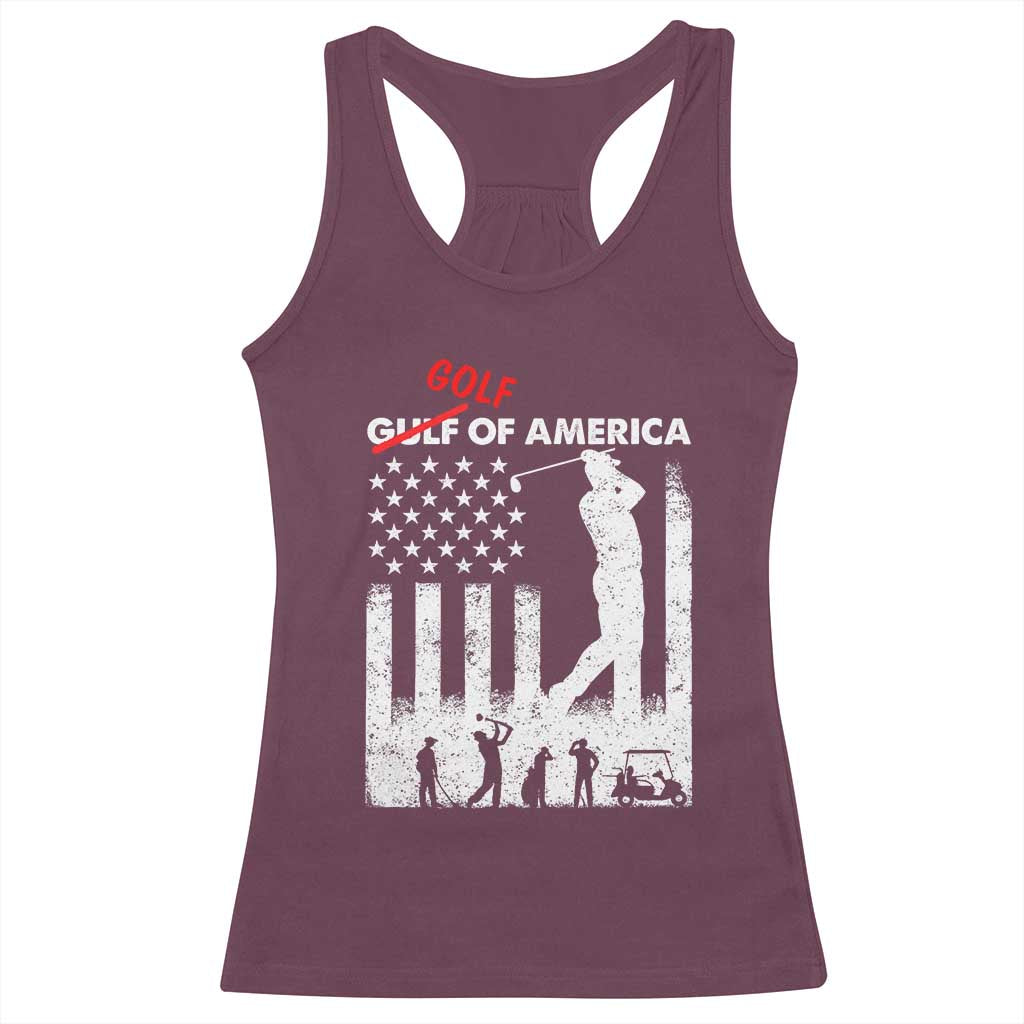 Golf Of America Patriotic USA Flag Racerback Tank Top Funny Golfing Pun American Sports Gift for Patriotic Golfers n Dads