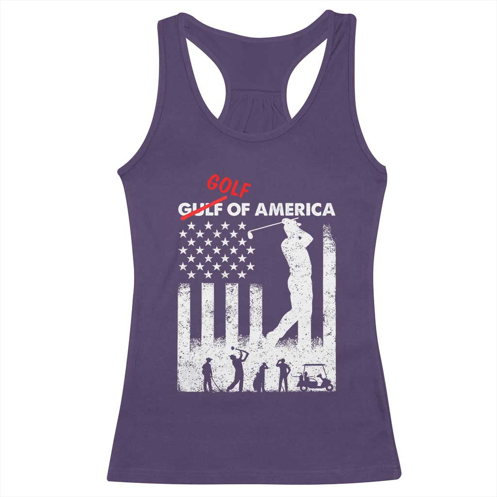 Golf Of America Patriotic USA Flag Racerback Tank Top Funny Golfing Pun American Sports Gift for Patriotic Golfers n Dads