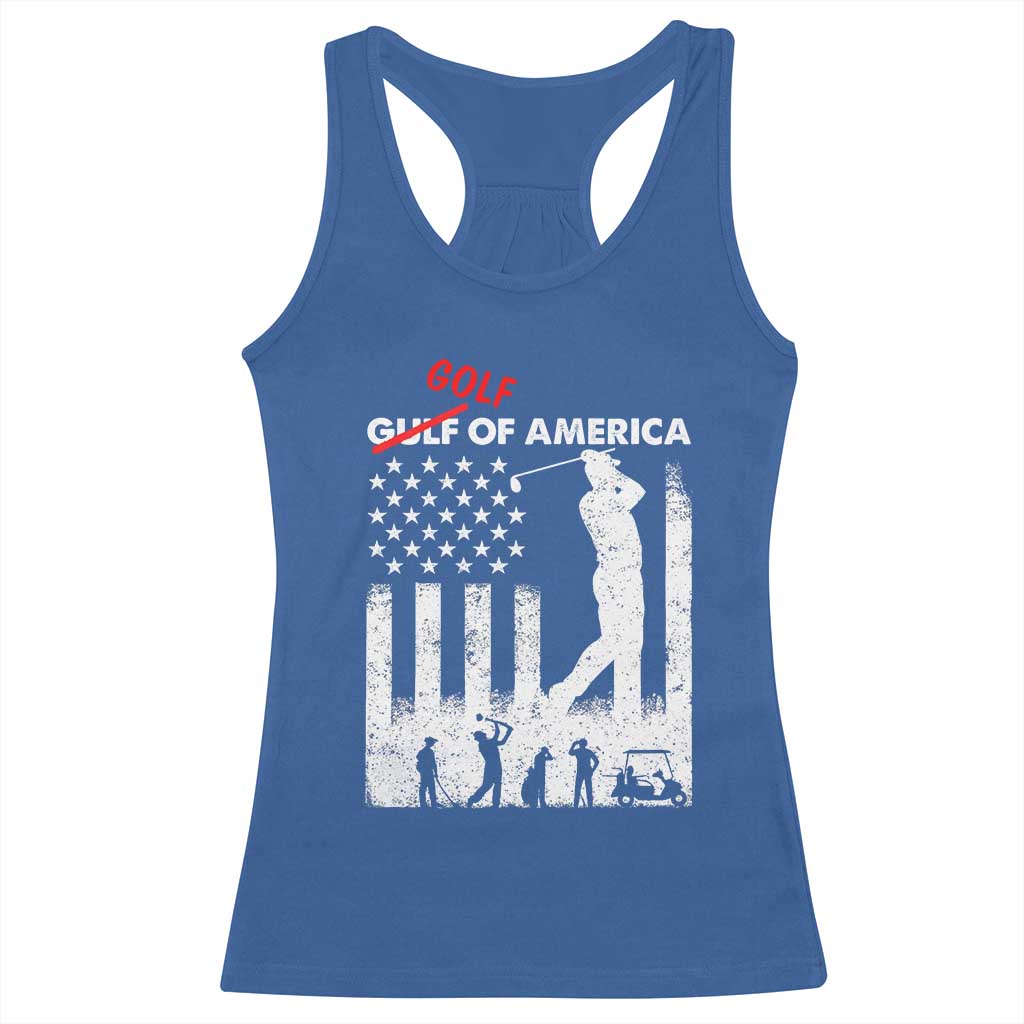 Golf Of America Patriotic USA Flag Racerback Tank Top Funny Golfing Pun American Sports Gift for Patriotic Golfers n Dads