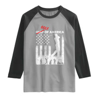 Golf Of America Patriotic USA Flag Raglan Shirt Funny Golfing Pun American Sports Gift for Patriotic Golfers n Dads