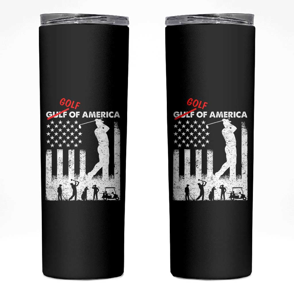 Golf Of America Patriotic USA Flag Skinny Tumbler Funny Golfing Pun American Sports Gift for Patriotic Golfers n Dads