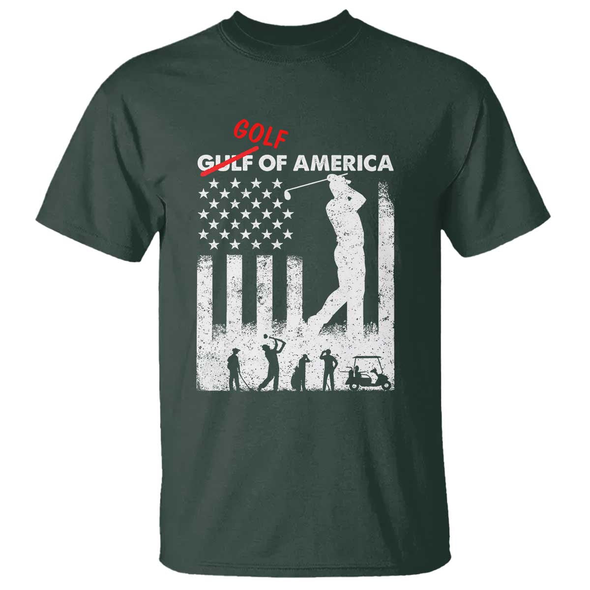 Golf Of America Patriotic USA Flag T Shirt Funny Golfing Pun American Sports Gift for Patriotic Golfers n Dads