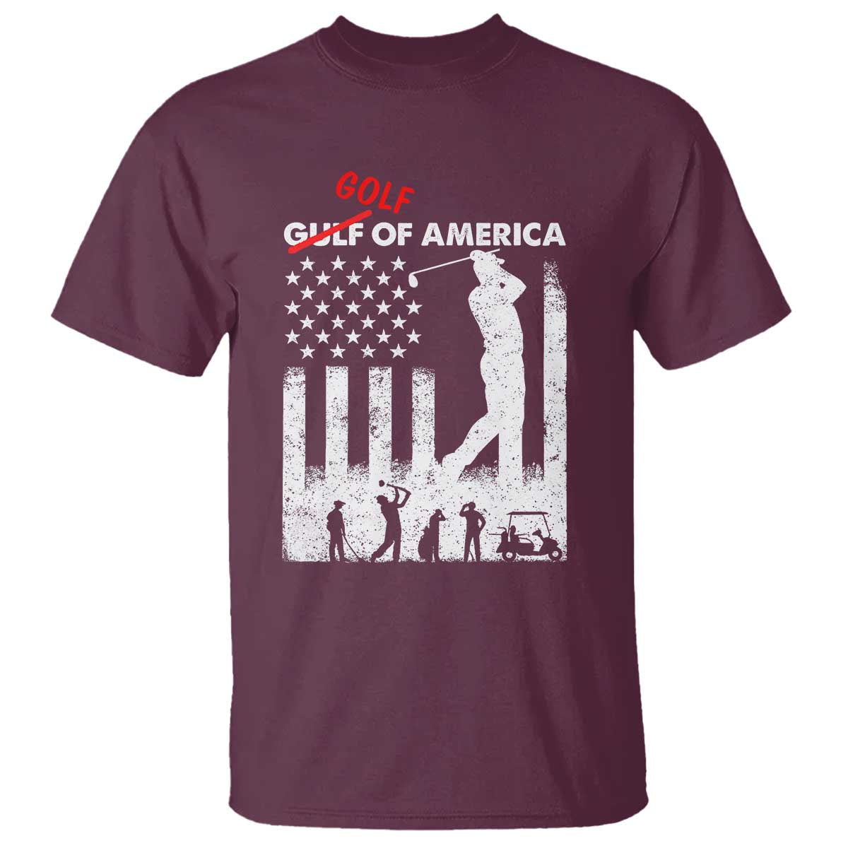 Golf Of America Patriotic USA Flag T Shirt Funny Golfing Pun American Sports Gift for Patriotic Golfers n Dads