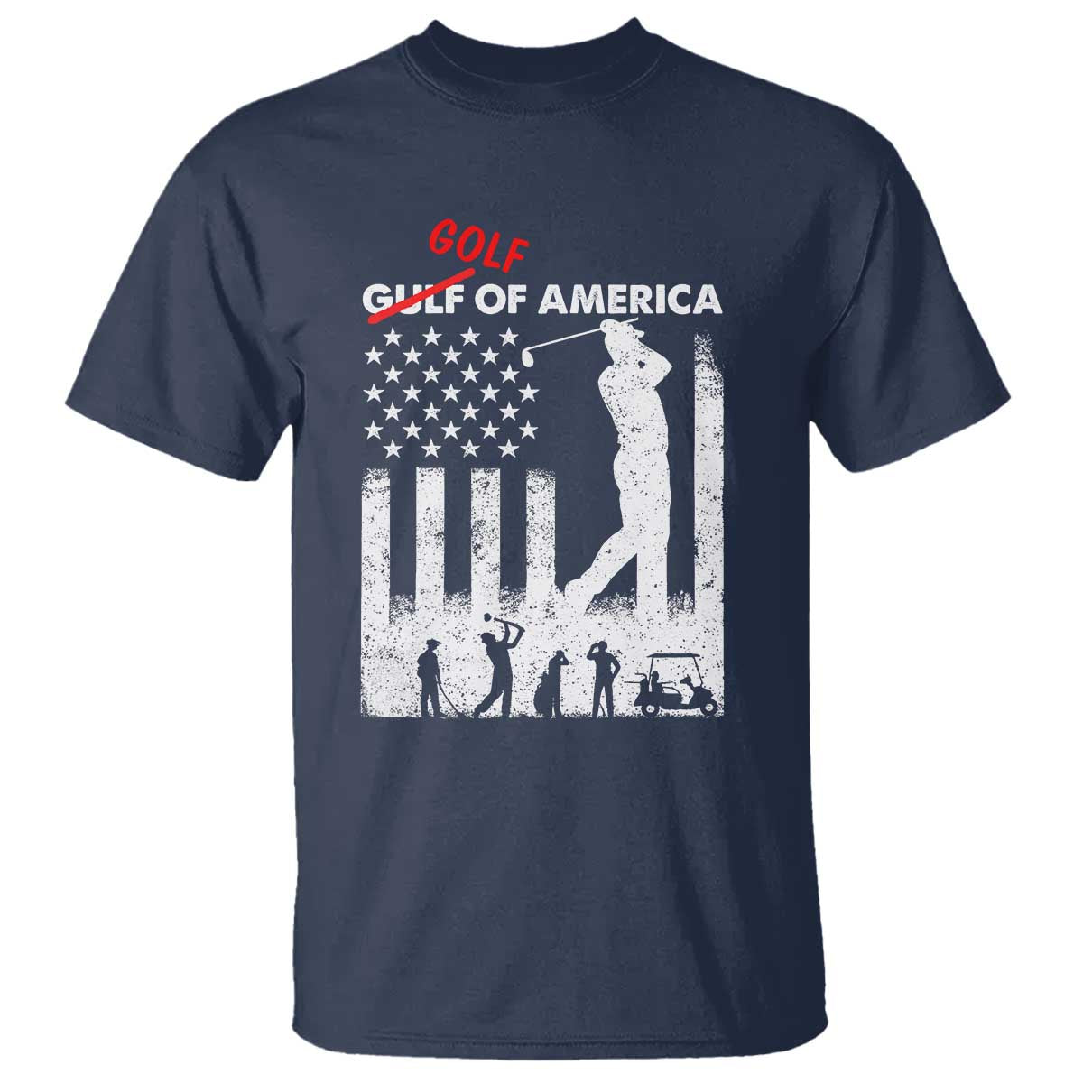 Golf Of America Patriotic USA Flag T Shirt Funny Golfing Pun American Sports Gift for Patriotic Golfers n Dads