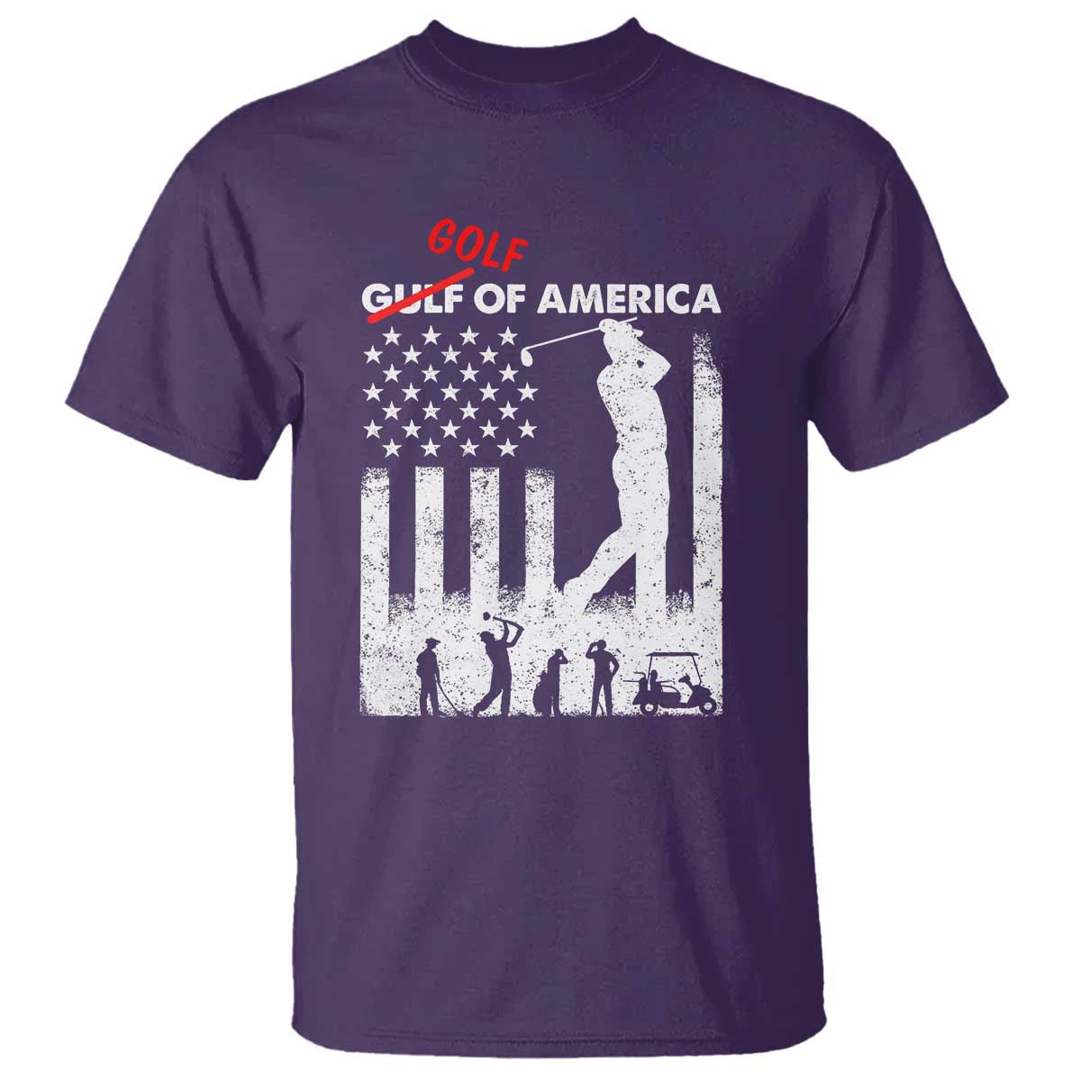 Golf Of America Patriotic USA Flag T Shirt Funny Golfing Pun American Sports Gift for Patriotic Golfers n Dads