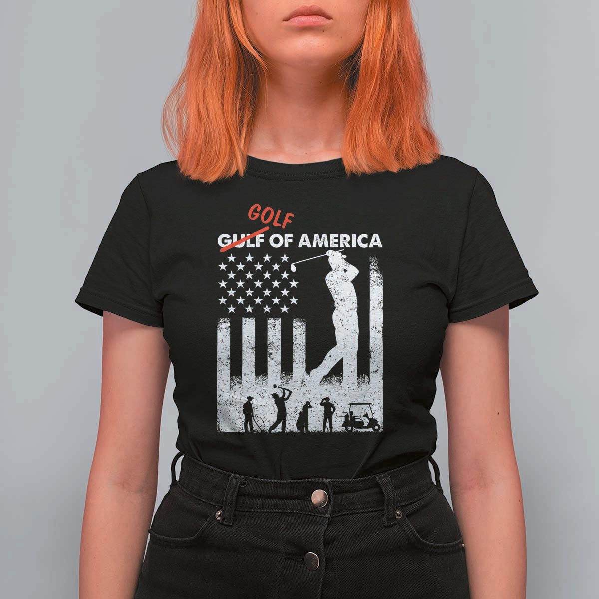 Golf Of America Patriotic USA Flag T Shirt For Women Funny Golfing Pun American Sports Gift for Patriotic Golfers n Dads