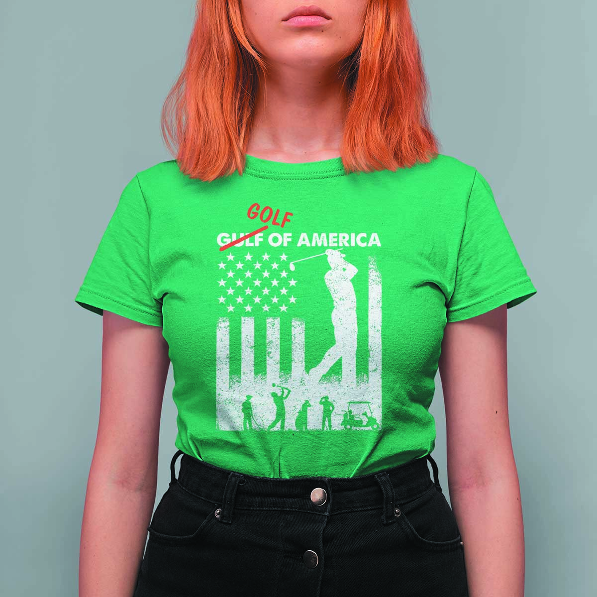 Golf Of America Patriotic USA Flag T Shirt For Women Funny Golfing Pun American Sports Gift for Patriotic Golfers n Dads