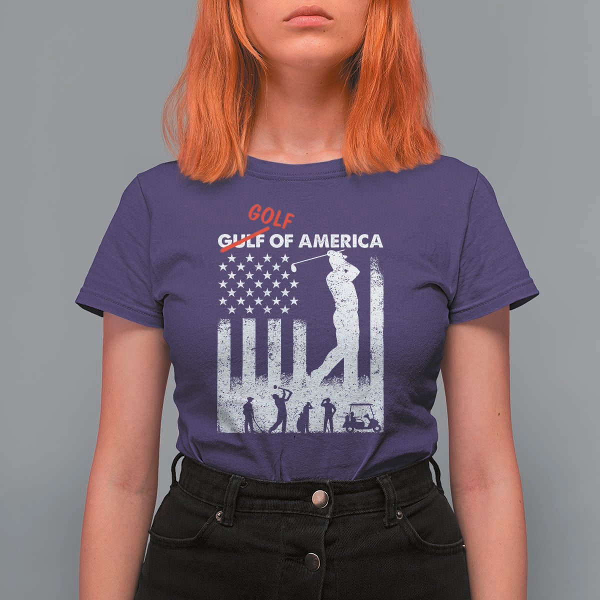 Golf Of America Patriotic USA Flag T Shirt For Women Funny Golfing Pun American Sports Gift for Patriotic Golfers n Dads
