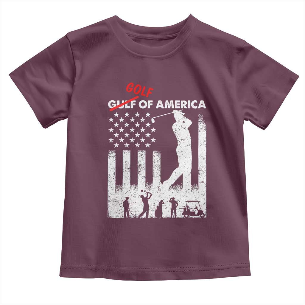 Golf Of America Patriotic USA Flag Toddler T Shirt Funny Golfing Pun American Sports Gift for Patriotic Golfers n Dads