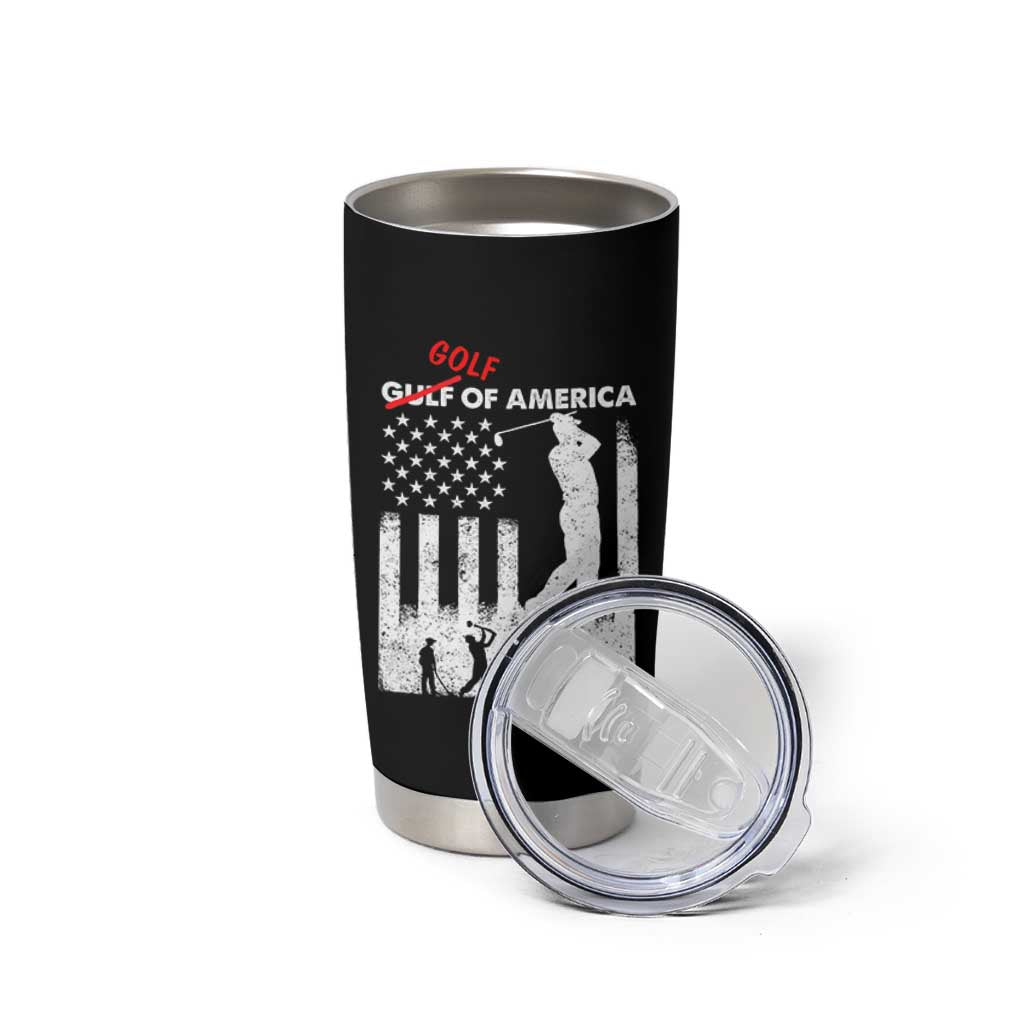Golf Of America Patriotic USA Flag Tumbler Cup Funny Golfing Pun American Sports Gift for Patriotic Golfers n Dads