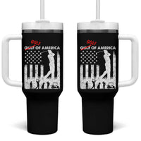 Golf Of America Patriotic USA Flag Tumbler With Handle Funny Golfing Pun American Sports Gift for Patriotic Golfers n Dads