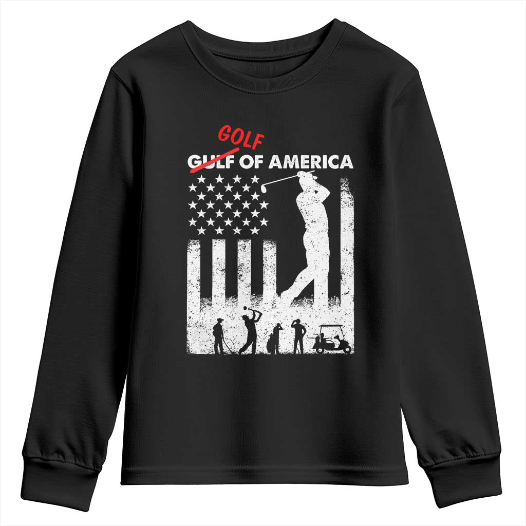 Golf Of America Patriotic USA Flag Youth Sweatshirt Funny Golfing Pun American Sports Gift for Patriotic Golfers n Dads
