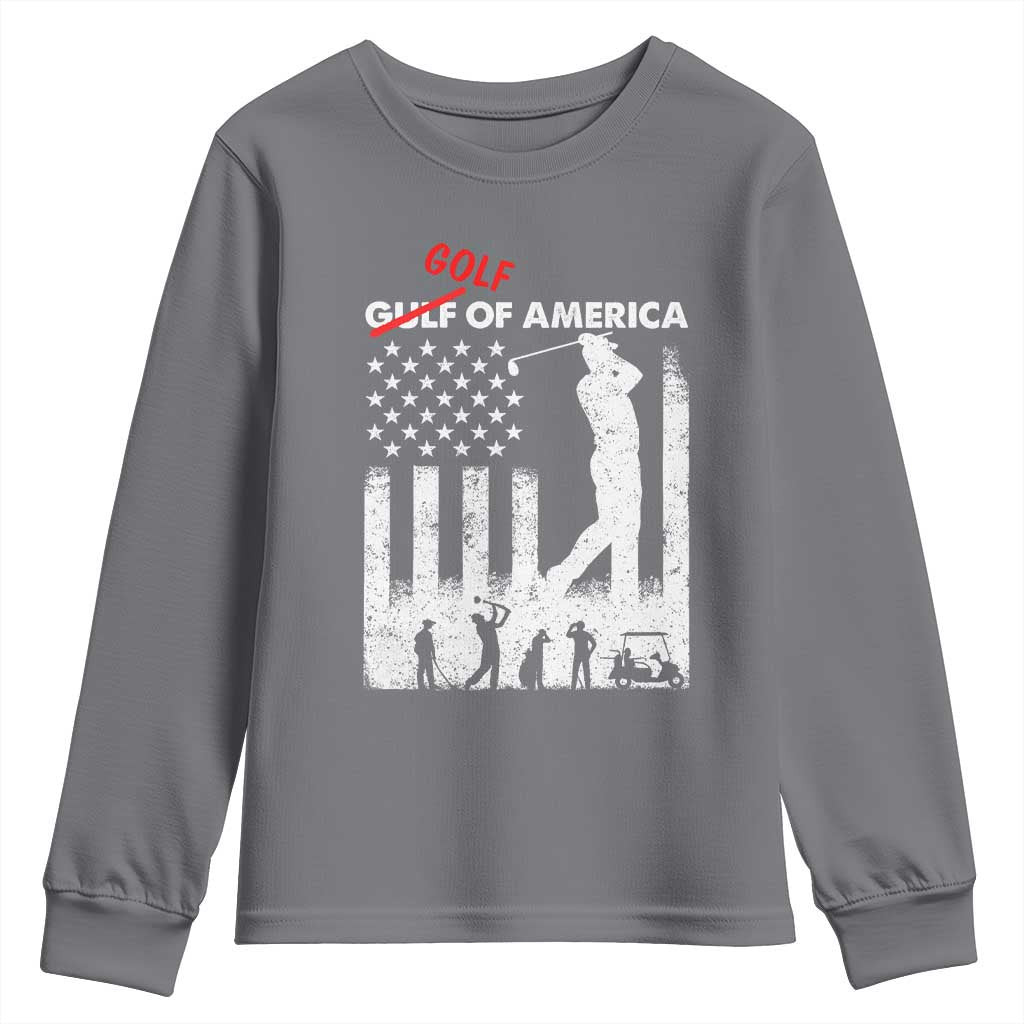 Golf Of America Patriotic USA Flag Youth Sweatshirt Funny Golfing Pun American Sports Gift for Patriotic Golfers n Dads