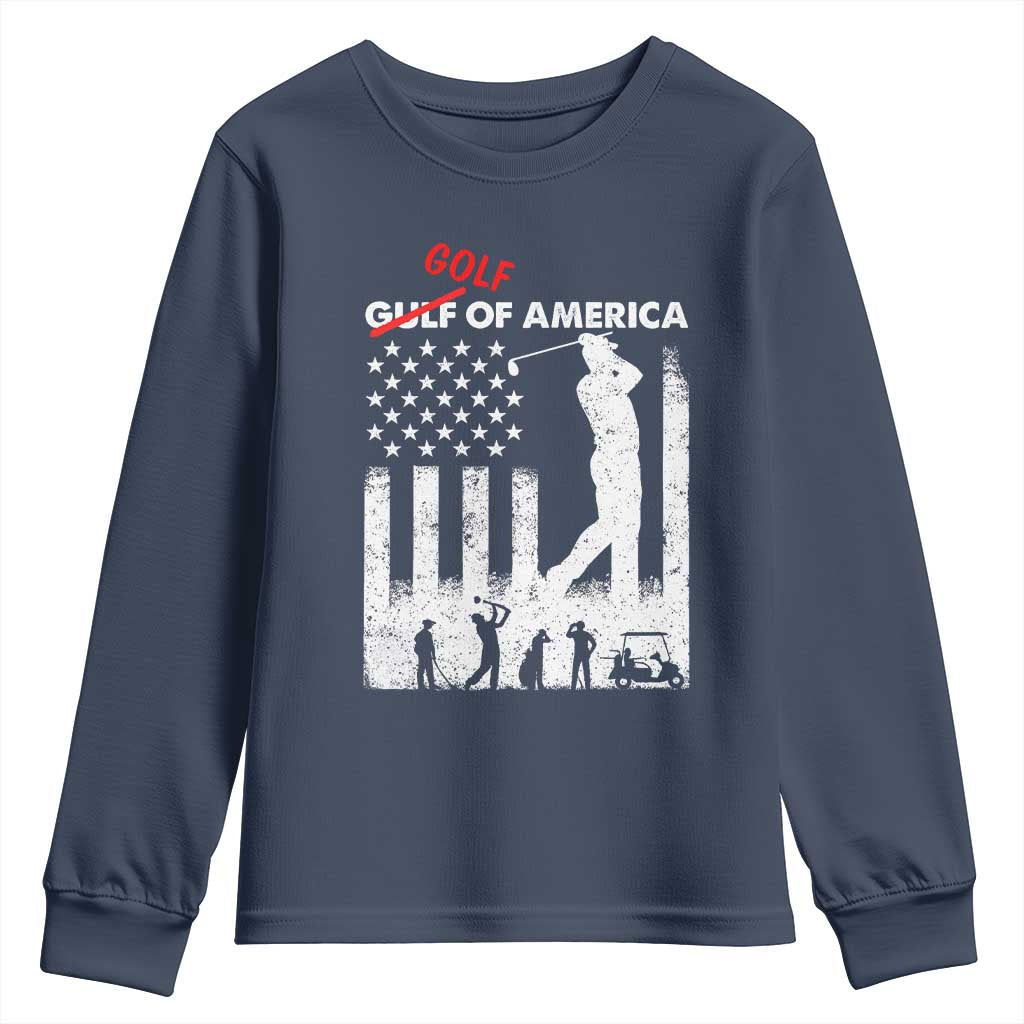 Golf Of America Patriotic USA Flag Youth Sweatshirt Funny Golfing Pun American Sports Gift for Patriotic Golfers n Dads