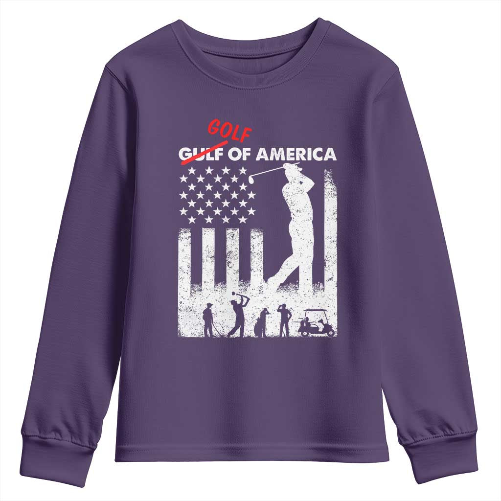 Golf Of America Patriotic USA Flag Youth Sweatshirt Funny Golfing Pun American Sports Gift for Patriotic Golfers n Dads