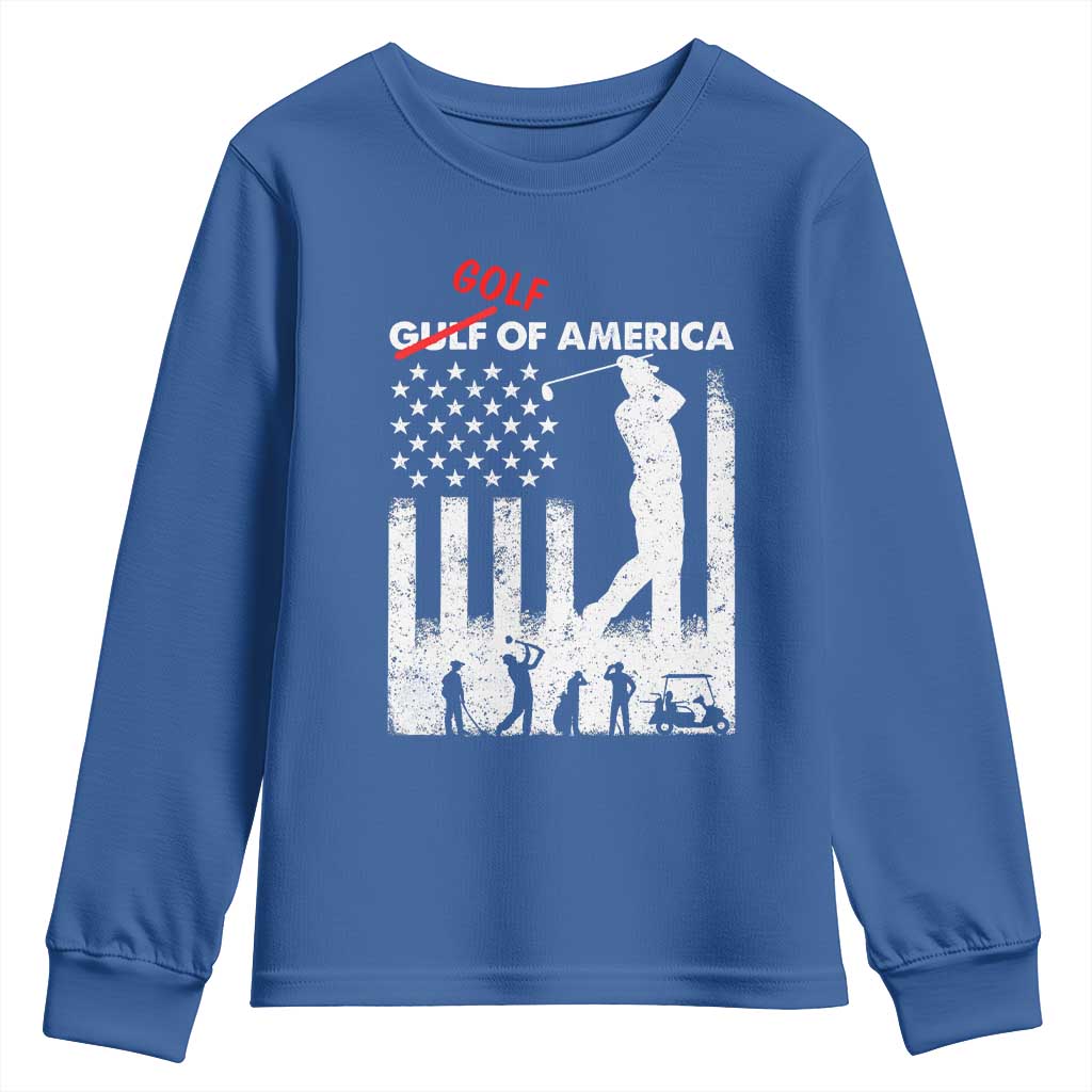 Golf Of America Patriotic USA Flag Youth Sweatshirt Funny Golfing Pun American Sports Gift for Patriotic Golfers n Dads