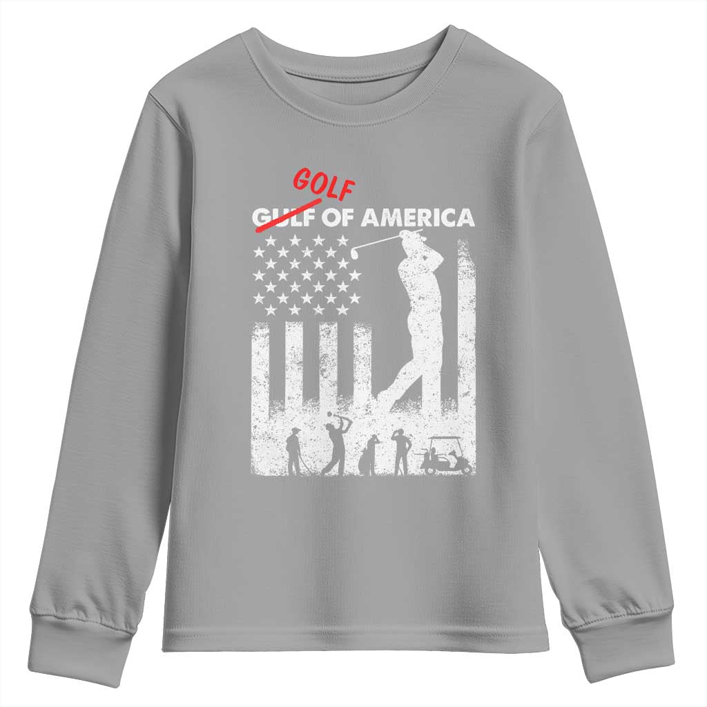 Golf Of America Patriotic USA Flag Youth Sweatshirt Funny Golfing Pun American Sports Gift for Patriotic Golfers n Dads