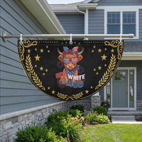 Red White and Moo Funny Highland Cow Patriotic Fan Flag Cute American Flag Sunglasses and Bandana Summer Fireworks