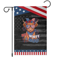 Red White and Moo Funny Highland Cow Patriotic Garden Flag Cute American Flag Sunglasses and Bandana Summer Fireworks
