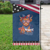 Red White and Moo Funny Highland Cow Patriotic Garden Flag Cute American Flag Sunglasses and Bandana Summer Fireworks