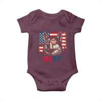 Vintage Patriotic German Shepherd 1776 Graphic Baby Onesie American Flag Sunglasses Cool Dog 4th of July Distressed
